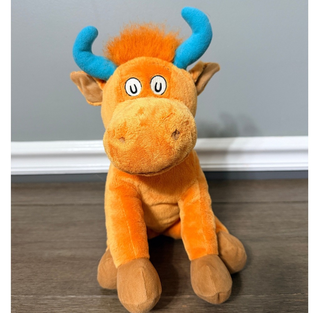 Dr Seuss Kohls Cares Orange Plush Blue Horns Stuffed Animal Toy
